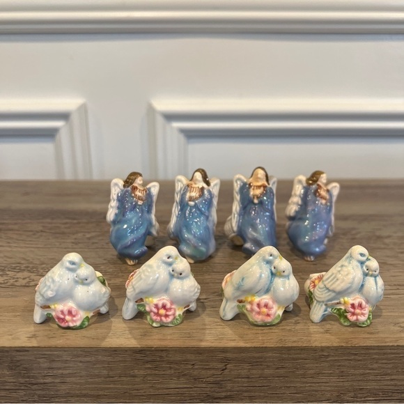 Vintage 1983 Avon Love Birds Doves and Angels Candle Huggers/Napkin Holder - Picture 5 of 14